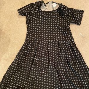 Black background with blue flowers